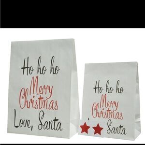 Festive Christmas Santa Gift Bags Red and White Paper  Gift Bags